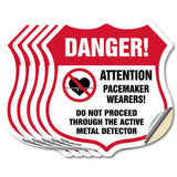 Pacemaker Wearers Danger! Attention Pacemaker Wearers. Do Not Proceed Through The Active Metal Detector