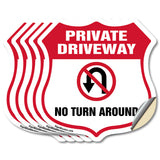 Private Driveway Shield Sign No Turn Around