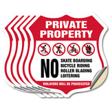 Private Property No Skateboarding Bicycle Riding Roller Blading Loitering. Violators Will Be Prosecuted