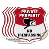 Private Property Shield Sign No Trespassing