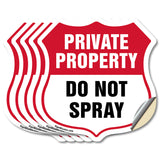 Private Property Shield Sign Do Not Spray