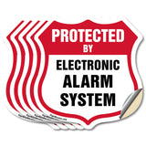 Security Alarm Shield Sign Protected By Electronic Alarm System