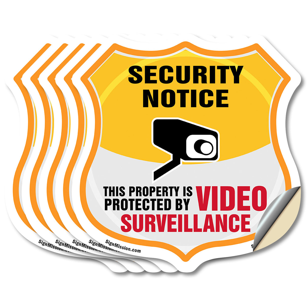 Security Notice Shield Sign This Property Is Protected By Video Surveillance