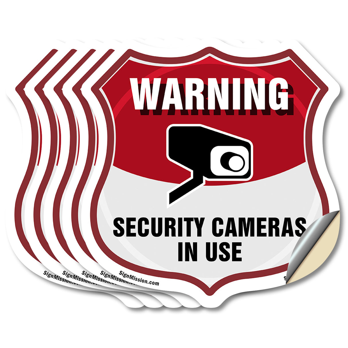 Video Surveillance Shield Sign Warning Security Cameras In Use