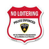 Bilingual No Loitering Police Enforced No Se Permite Vagabundos Se Llamara A La Policia (English / Spanish)