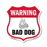 Dog Warning Shield Sign Bad Dog