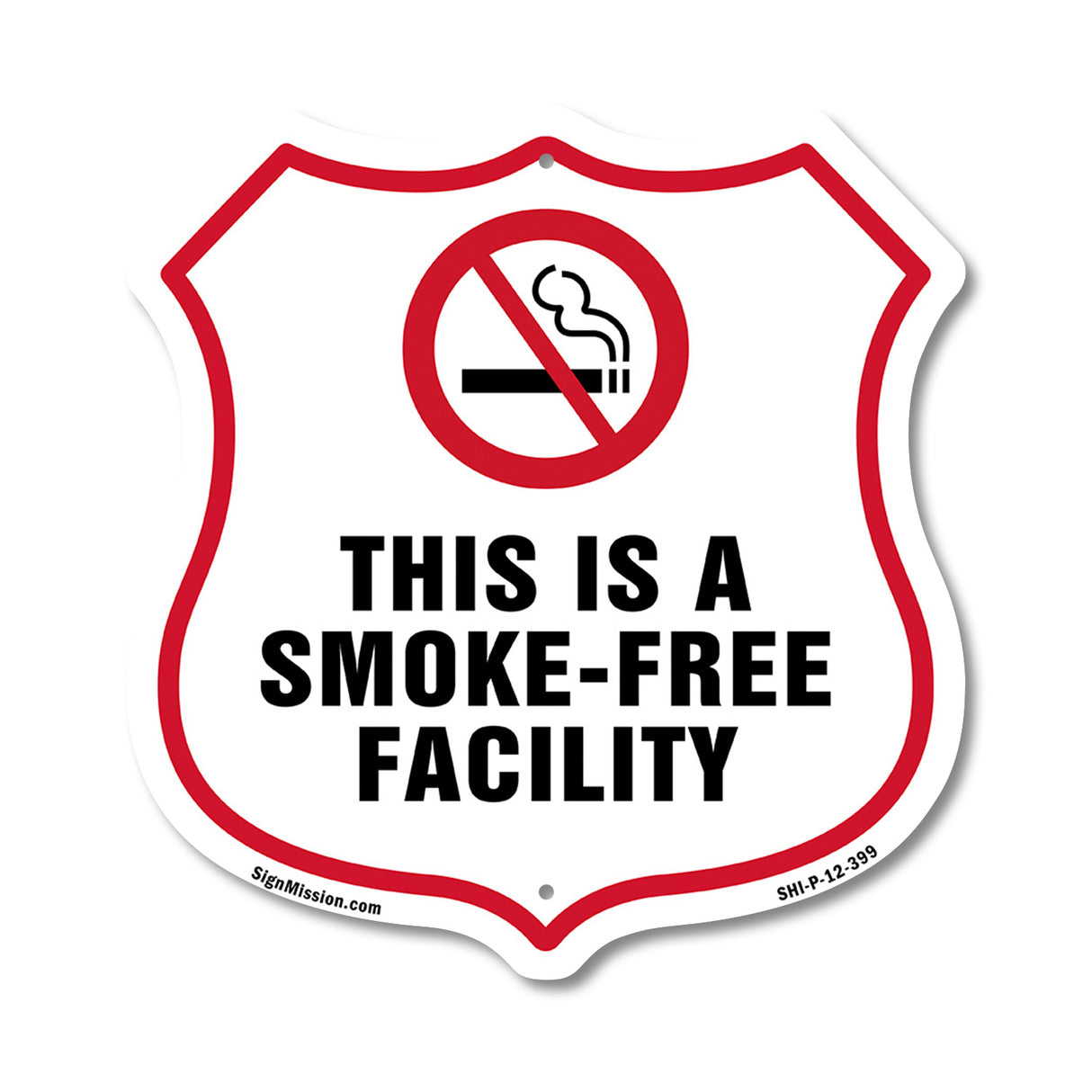 No Smoking Shield Label Set This Is A Smoke Free Facility