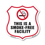 No Smoking Shield Label Set This Is A Smoke Free Facility