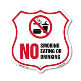 No Smoking Shield Sign No Smoking Eating Or Drinking
