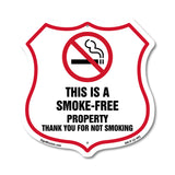 No Smoking Shield Sign This Is A Smoke Free Property Thank You For Not Smoking