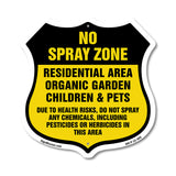 No Spray Shield Sign No Spray Zone Residential Area Organic Garden Children And Pets