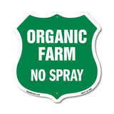 No Spray Shield Sign Organic Farm