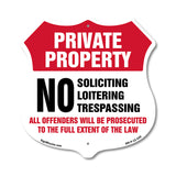Private Property Shield Label Set No Soliciting Loitering Trespassing All Offenders Will Be Prosecuted To The Full Extent Of Law