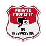 Private Property Shield Sign No Trespassing