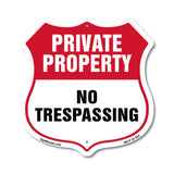 Private Property Shield Sign No Trespassing