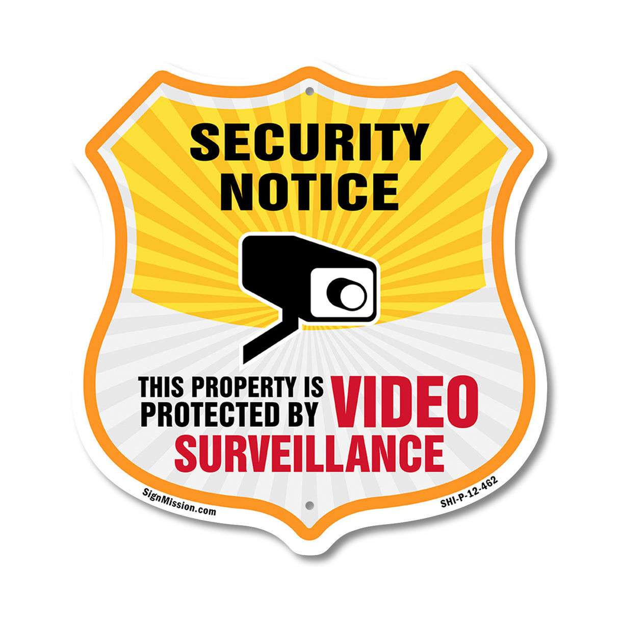 Security Notice Shield Sign This Property Is Protected By Video Surveillance