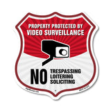 Video Surveillance Property Protected By Video Surveillance. No Trespassing Loitering Soliciting