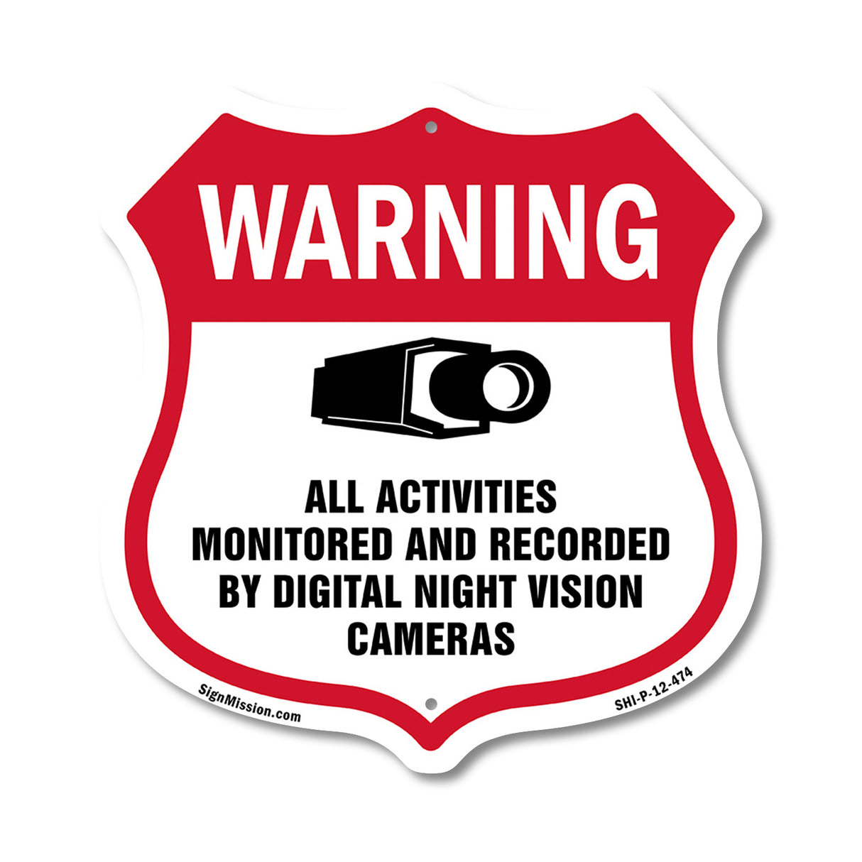 Video Surveillance Warning All Activities Monitored And Recorded By Digital Night Vision Cameras