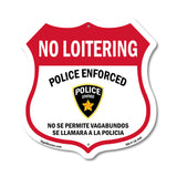 Bilingual No Loitering Police Enforced No Se Permite Vagabundos Se Llamara A La Policia (English / Spanish)