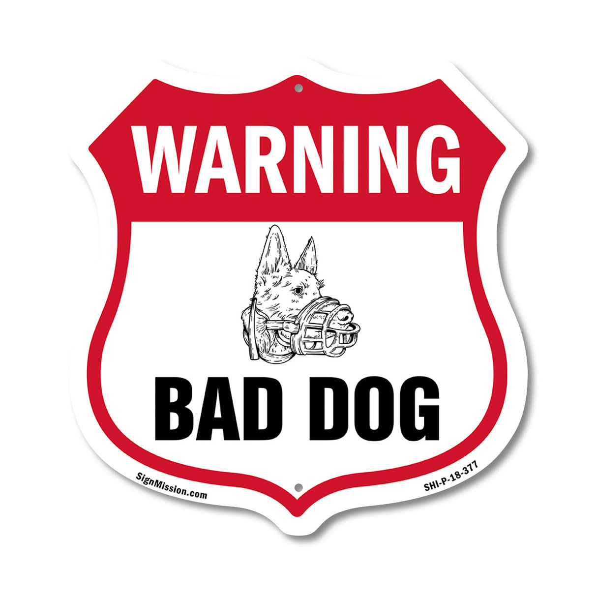 Dog Warning Shield Sign Bad Dog