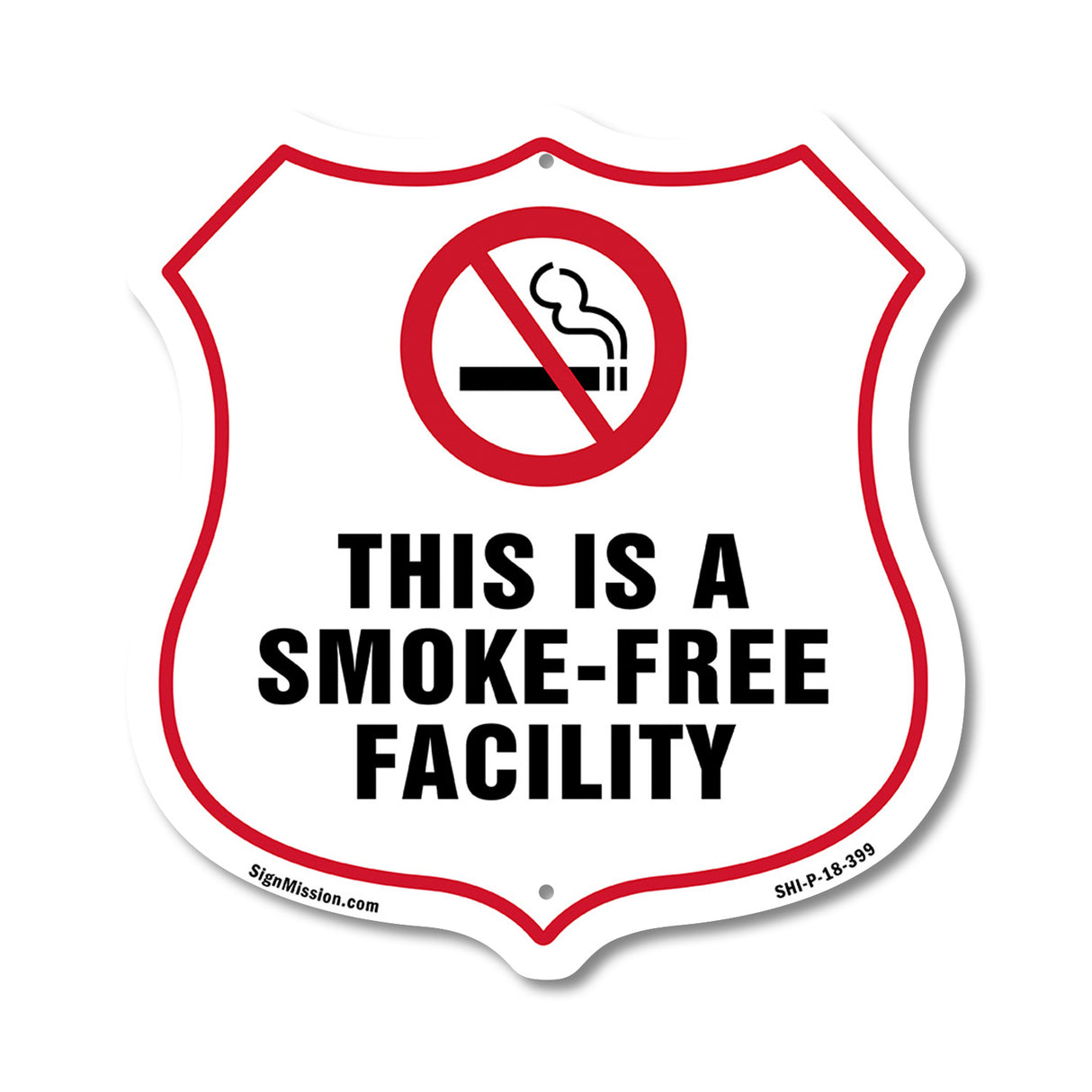 No Smoking Shield Label Set This Is A Smoke Free Facility