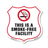 No Smoking Shield Label Set This Is A Smoke Free Facility