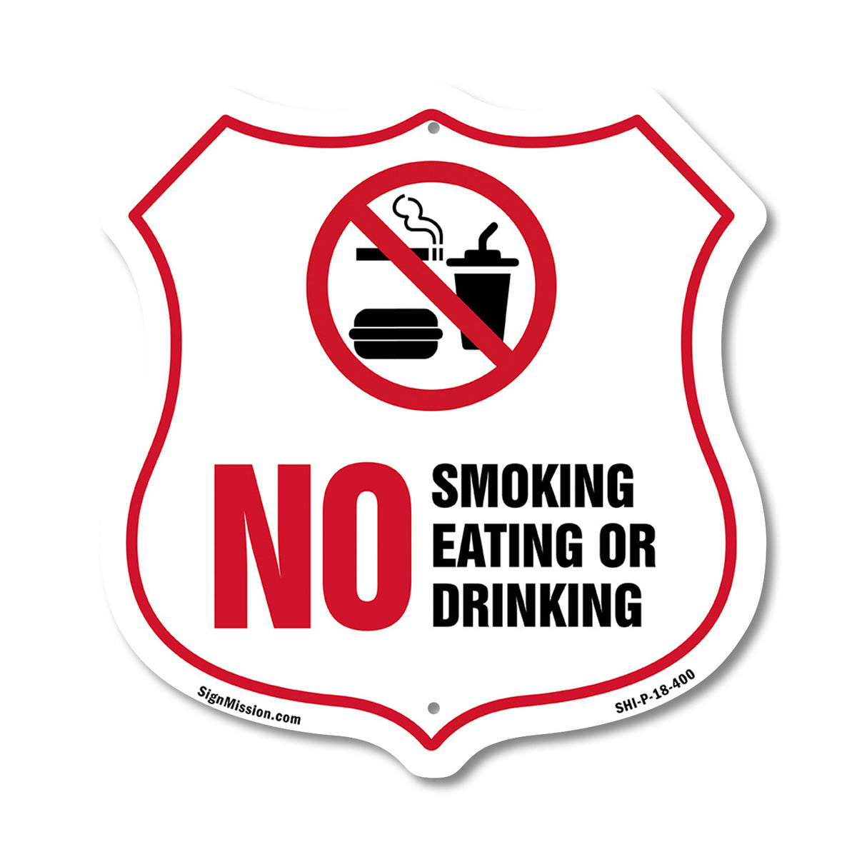 No Smoking Shield Sign No Smoking Eating Or Drinking