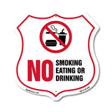 No Smoking Shield Sign No Smoking Eating Or Drinking