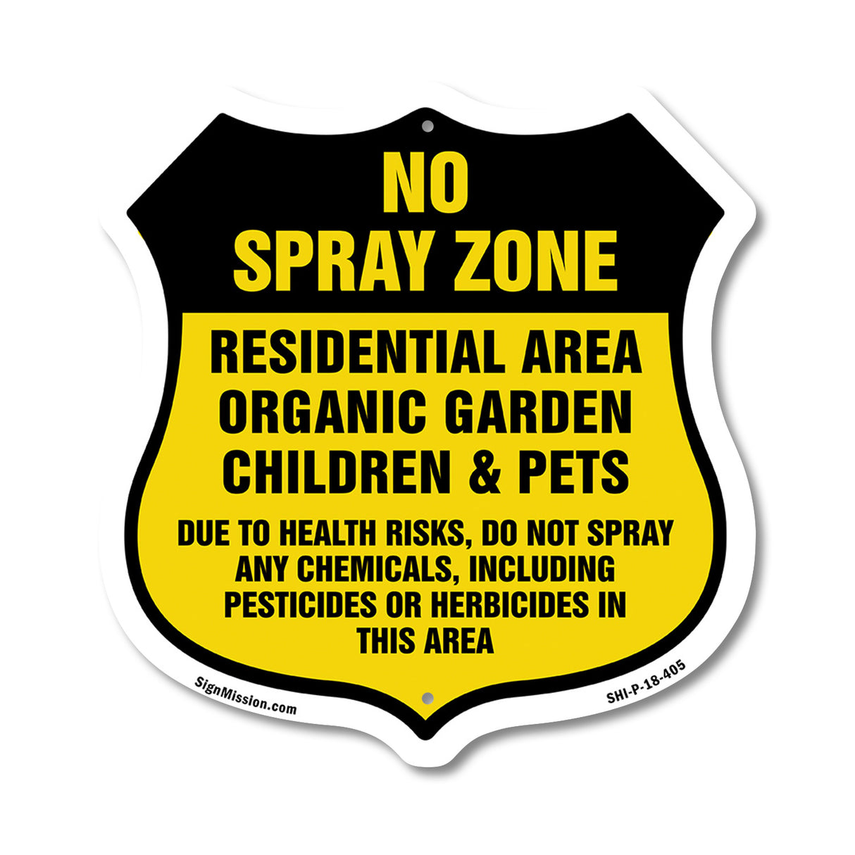 No Spray Shield Sign No Spray Zone Residential Area Organic Garden Children And Pets