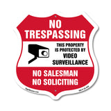 No Trespassing Sign This Property Is Protected By Video Surveillance No Salesman No Soliciting