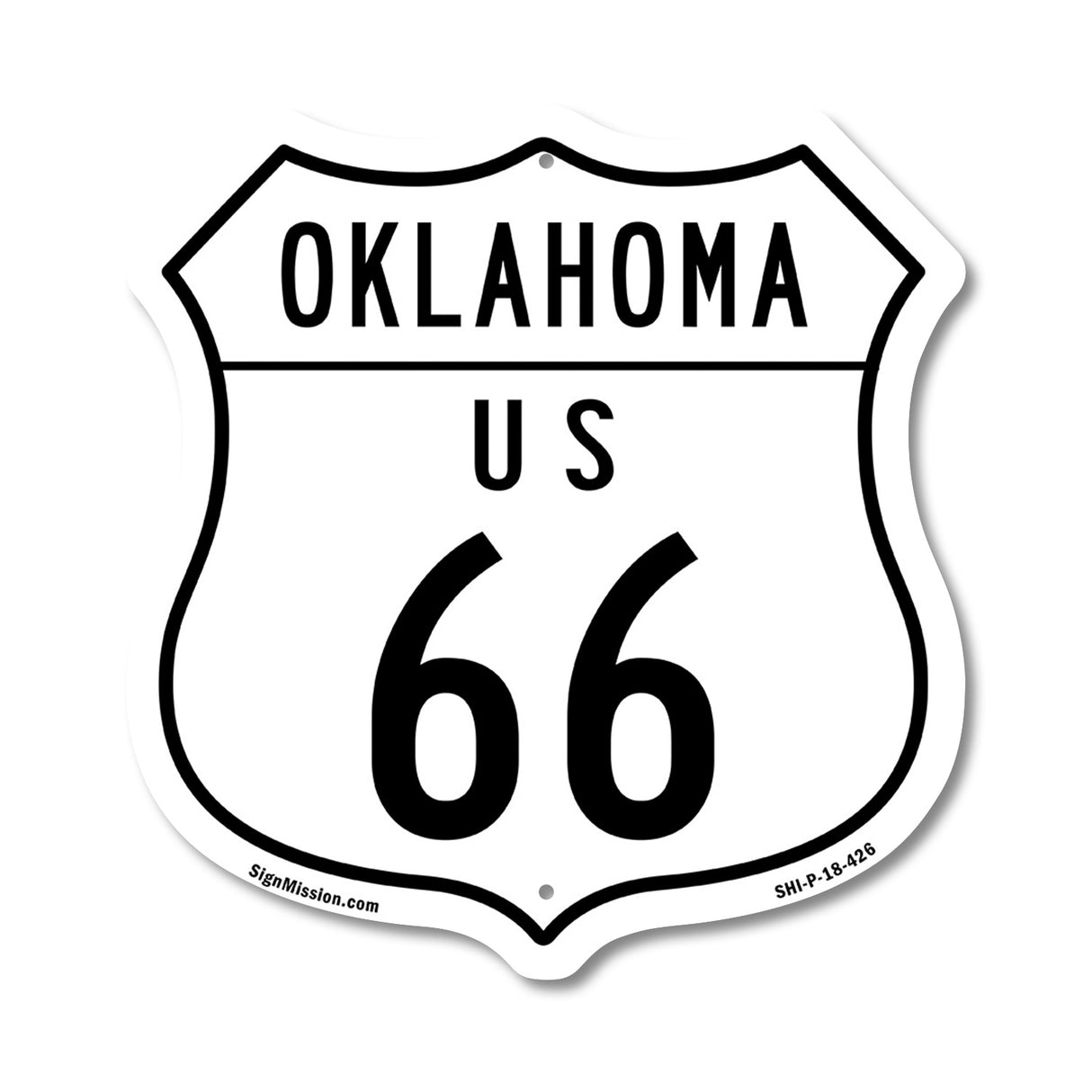 Oklahoma Route Marker Shield Sign Us 66