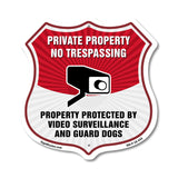 Private Property No Trespassing Property Protected By Video Surveillance And Guard Dogs
