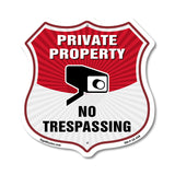 Private Property Shield Sign No Trespassing