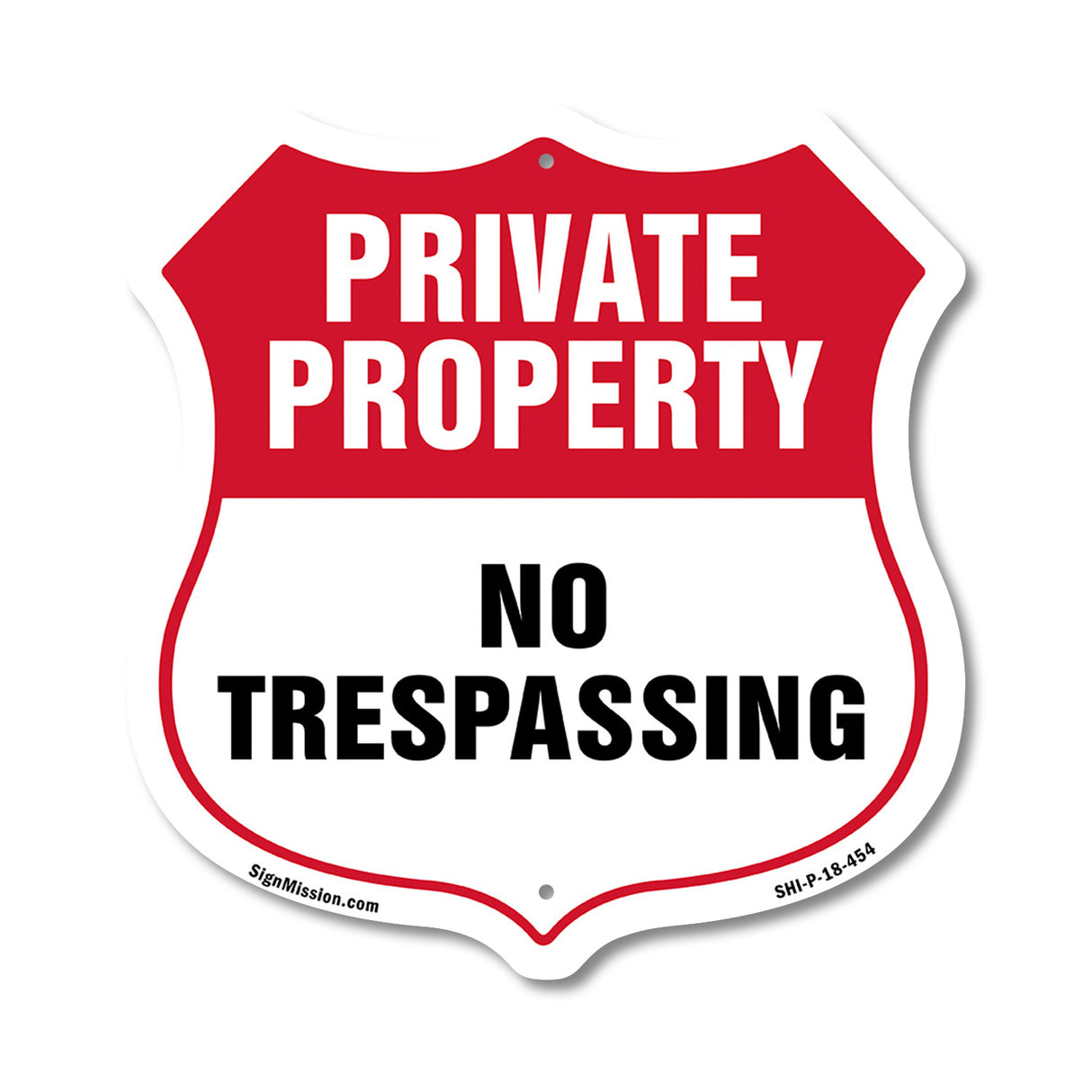 Private Property Shield Sign No Trespassing
