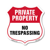 Private Property Shield Sign No Trespassing