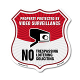Video Surveillance Property Protected By Video Surveillance. No Trespassing Loitering Soliciting