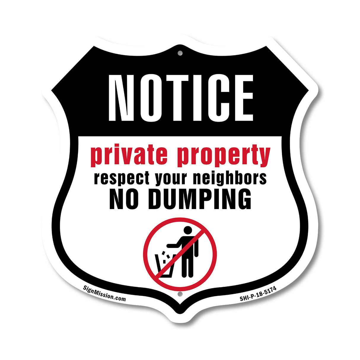 Notice Private Property Respect Your Neighbors No Dumping