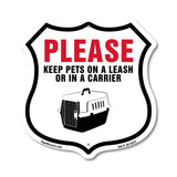 Please Keep Pets On A Leash Or In A Carrier