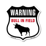 Warning Bull In Field