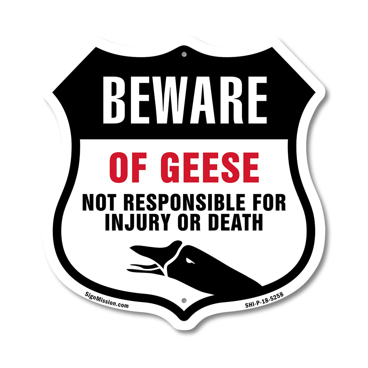 Beware Of Geese Not Responsible For Injury Or Death