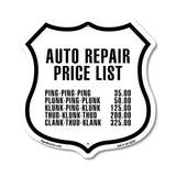 Auto Repair Price List