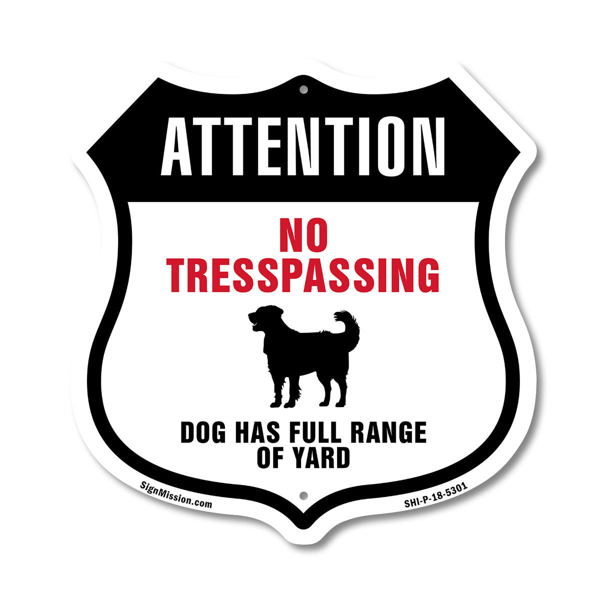 Attention No Trespassing Dog Has Full Range Of Yard
