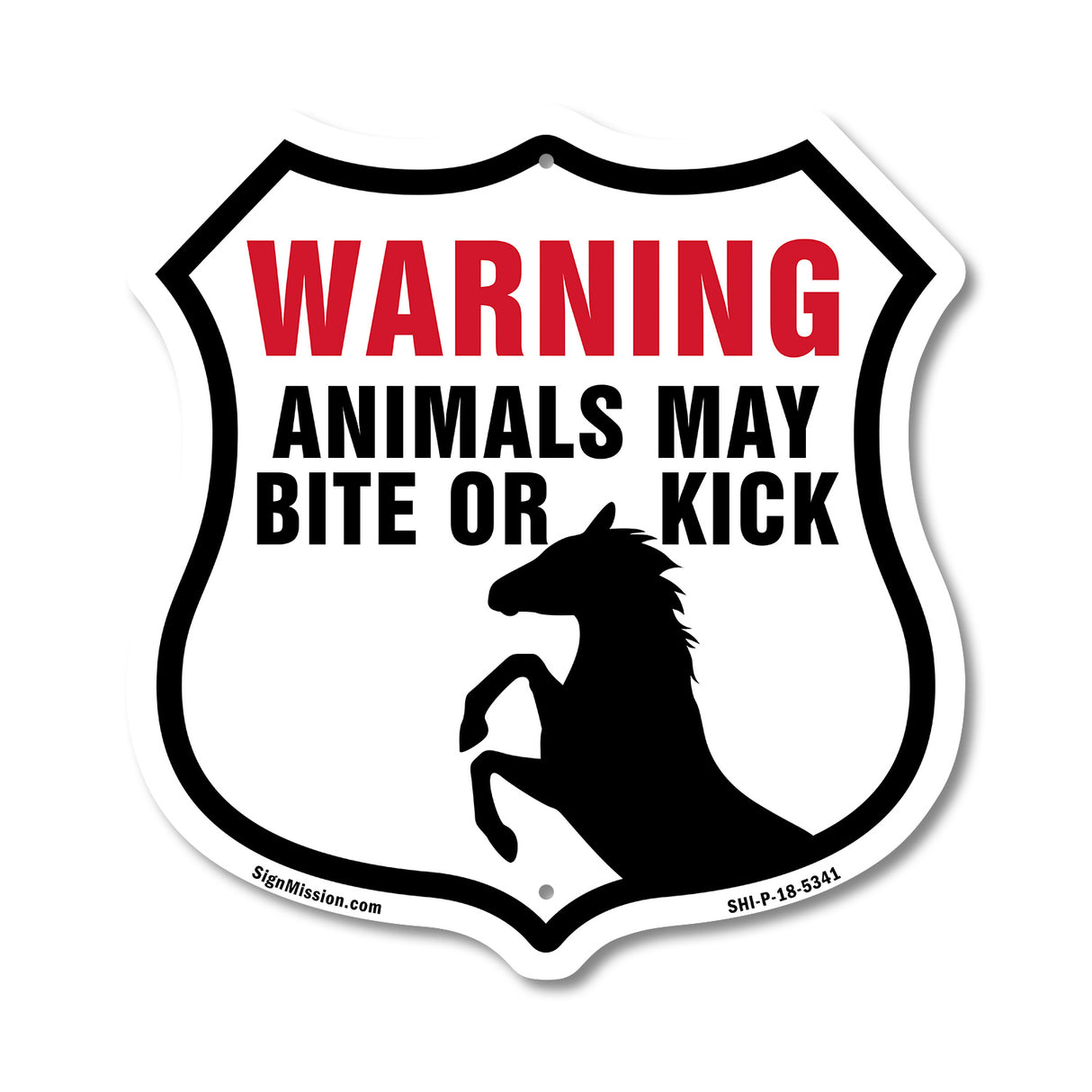 Warning Animals May Bite Or Kick