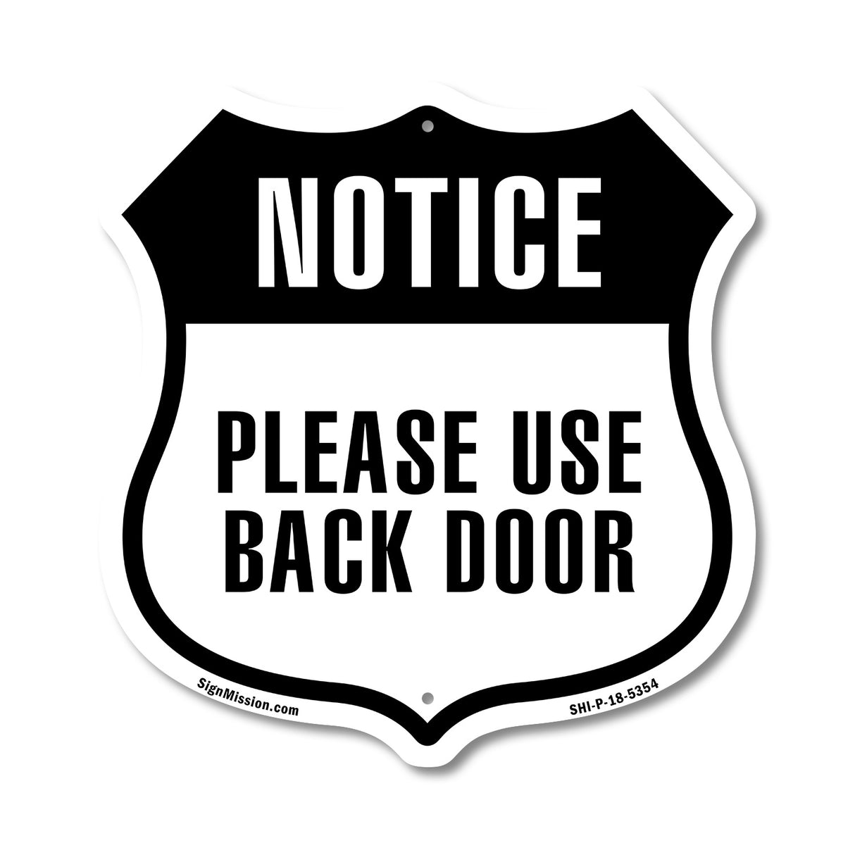 Notice Please Use Back Door