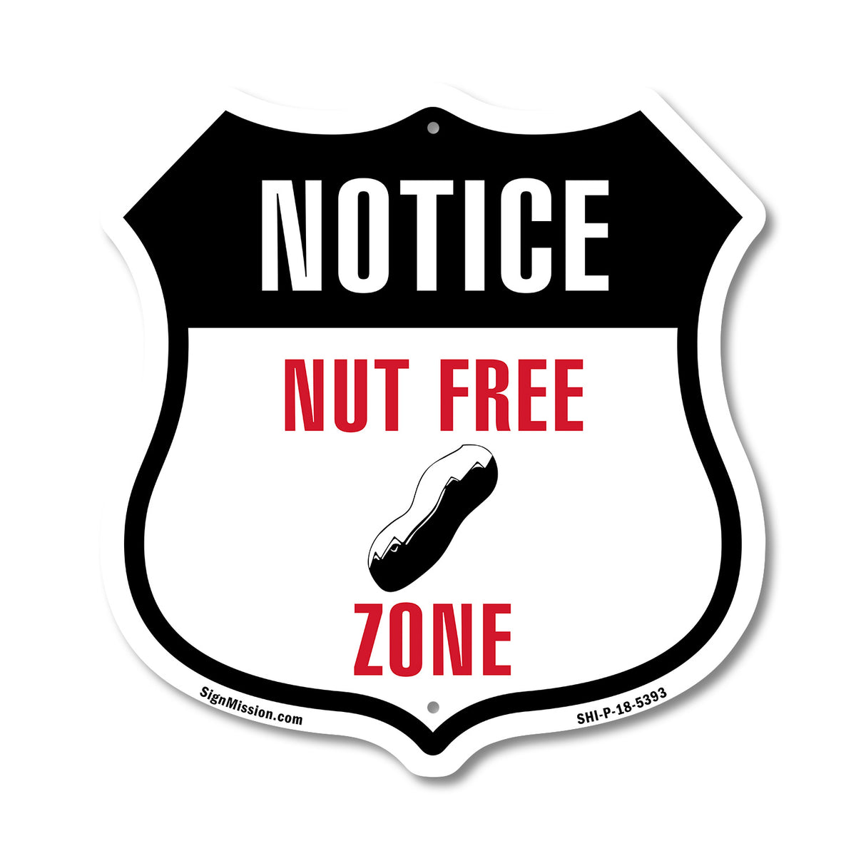 Notice Nut Free Zone