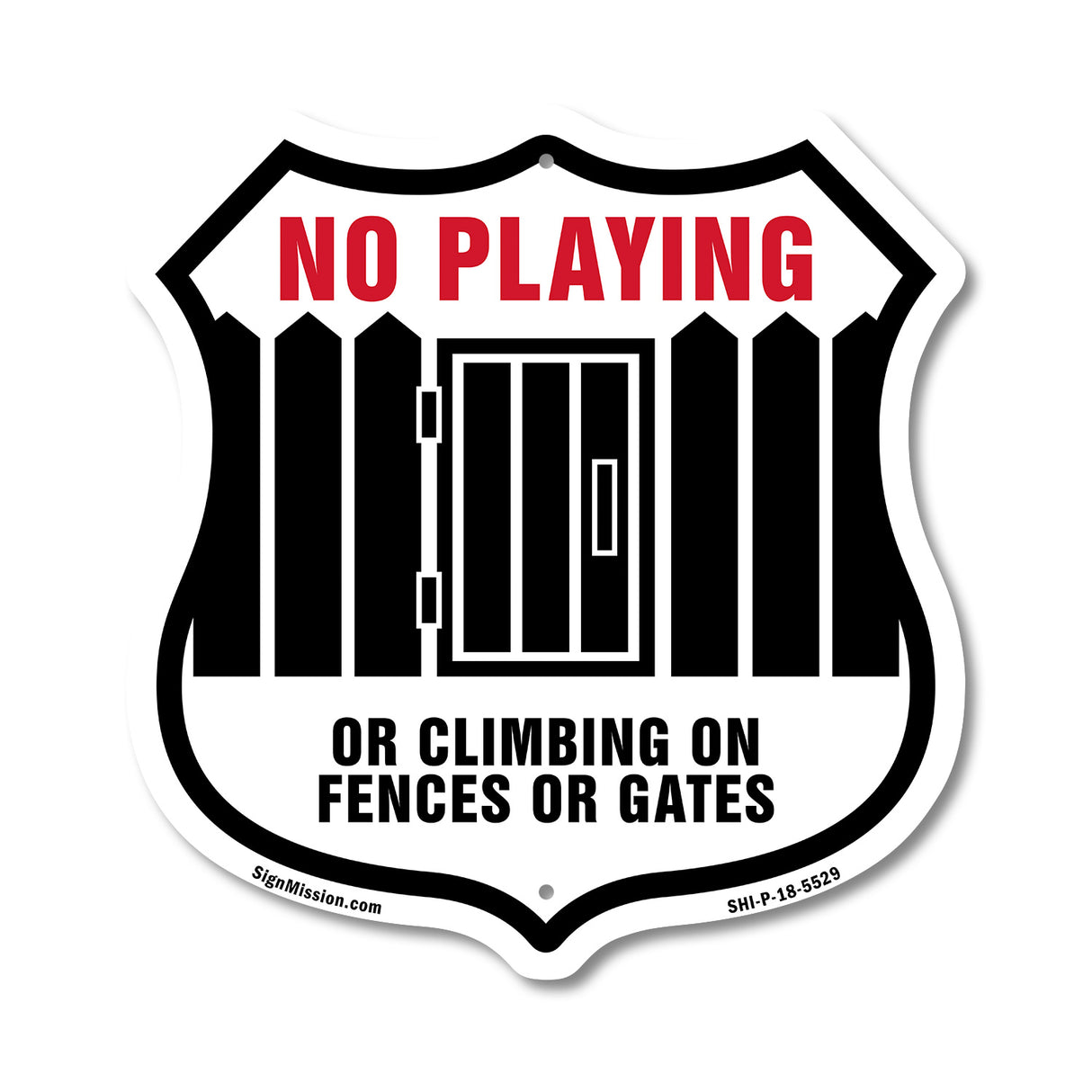 No Playing or Climbing on Fences or Gates