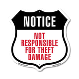 Notice Not Responsible Theft Damage