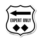 Expert Only Trail Ski Slope Left