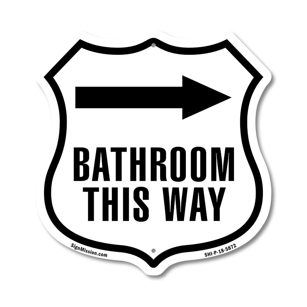 Bathroom This Way Right