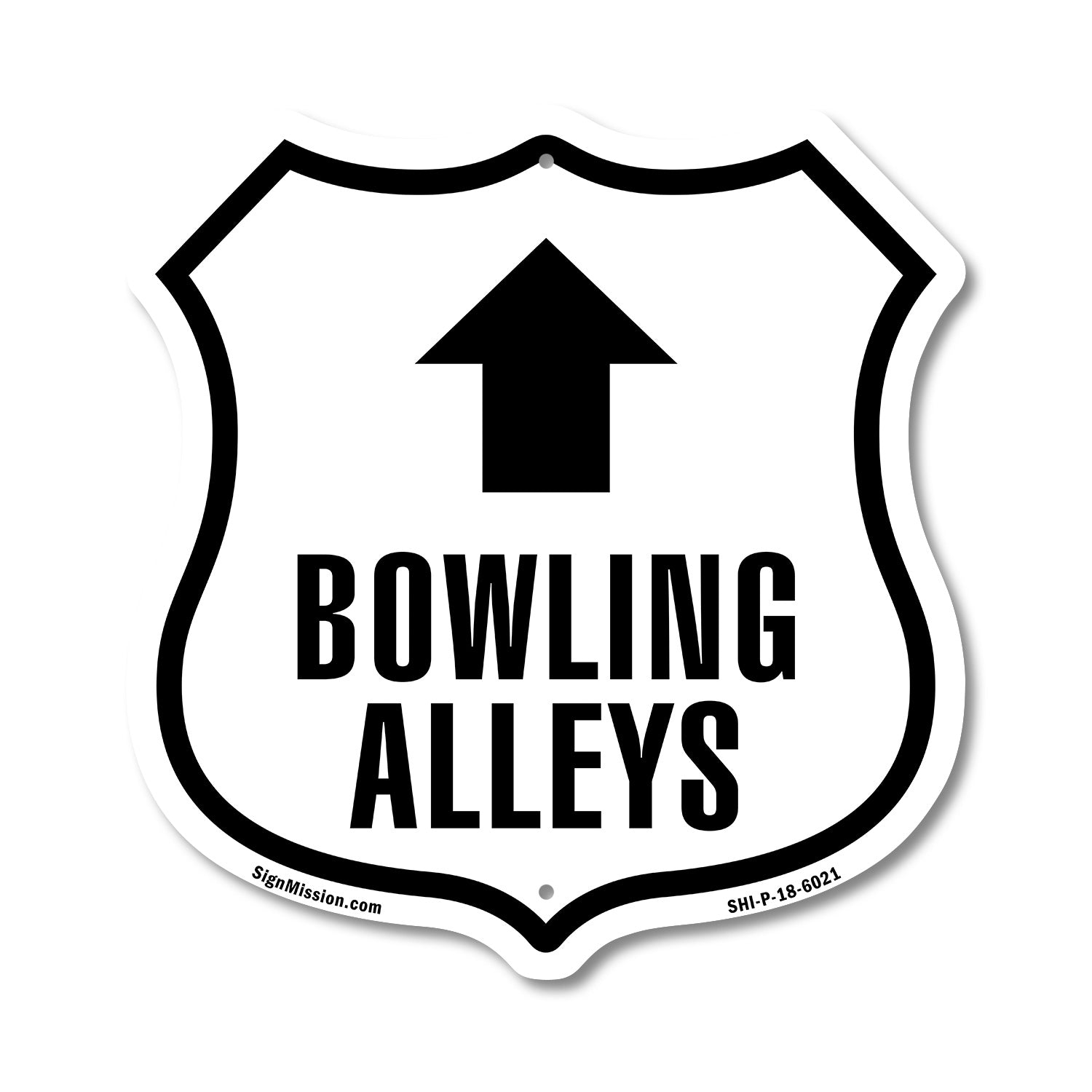 SignMission Bowling Alleys Up Shield Sign